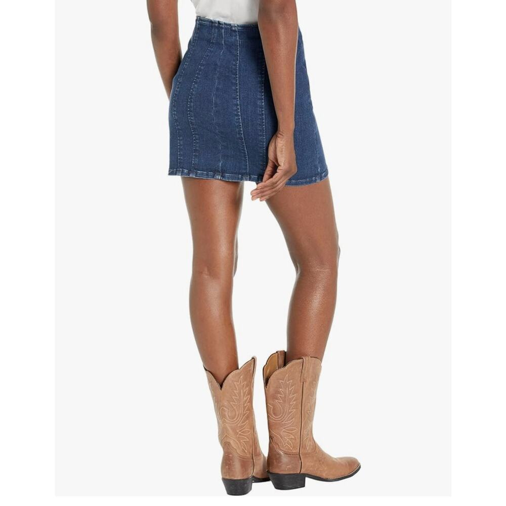Free People We The Free Layla Denim Mini Skirt Women's Size 6 Deep Indigo NWT
